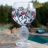 Pavilion Gift Company - Red Flowers & Swirls - 24 oz Hand Decorated Glass - Drinkware - 2 of 4