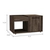 19.7" Engineered Wood Coffee Table with Single Door Cabinet and Open Shelf, Modern Storage Solution for Living Rooms - 2 of 4
