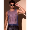INSPIRE CHIC Men's Shiny Mesh Rave Sheer Sleeveless Metallic Sparkly Tank Top - 2 of 4