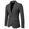 Coolmee Mens One Button Plaid Blazer Sports Coat Casual Slim Fit Checkered Blazer for Men Wedding - 2 of 3