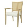Modern Dining Chair Set of 2 with Rattan Back and Rubberwood Frame,Upholstered Arm Dining Chair for Kitchen or Living Room-Koiai - 3 of 4