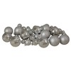 Northlight Shiny and Matte Glass Ball Christmas Ornaments - 2.5" - Silver - 40ct - 2 of 4