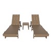 WestinTrends Ashore 2pcs Modern Poly Reclining Chaise Lounge With Wheels plus 1pc side table - 3 of 4
