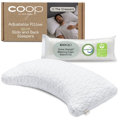 Coop Home Goods Crescent Back And Side Sleeper Pillow Neck And Shoulder Pain Relief Memory Foam Pillow Bed Pillow For Sleeping Target