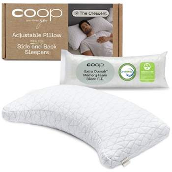 Coop Home Goods Crescent Back and Side Sleeper Pillow - Neck and Shoulder Pain Relief, Memory Foam Pillow, Bed Pillow for Sleeping