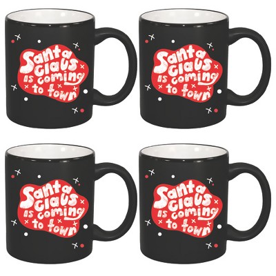 Courtside Market Santa Claus is coming to town Tuxedo Mug 4 Piece Set