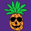 Women's Design By Humans HALLOWEEN PINEAPPLE PUMPKIN THEMED By Ujangkasep Racerback Tank Top - 2 of 3