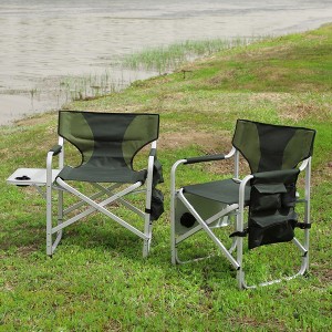 VASIP Padded Patio Outdoor Chair with Side Table & Storage Pockets, Directors Camping Chair for Indoor, Outdoor and Fishing - 1 of 4
