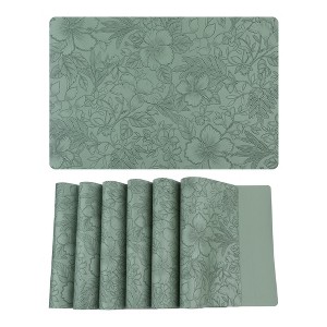 REGALWOVEN Faux Leather Non-Slip Heat-Resistant Washable Placemats 18 x 12 Inch 6 Pcs - 1 of 4