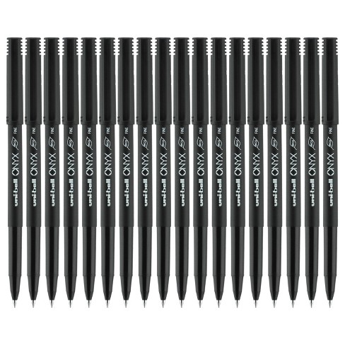 Uniball Vision Rollerball Pens, Black Pens Pack of 4, Micro Point Pens with  0.5mm Micro Black Ink, Ink Black Pen, Pens Fine Point Smooth Writing Pens