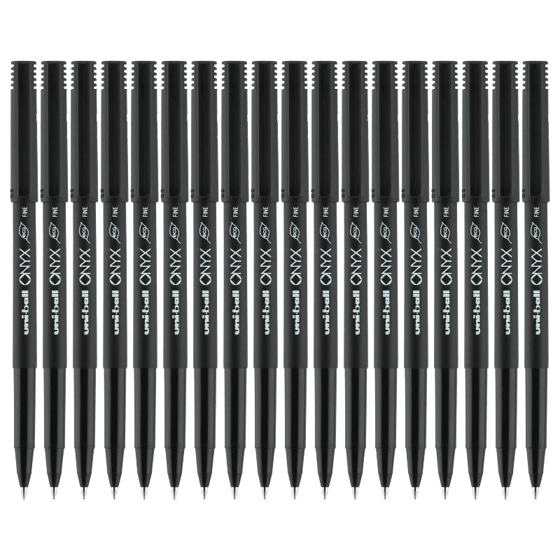 uniball 18ct Onyx Rollerball Pens Black Fine Point 0.7mm Black Ink, 1 of 9