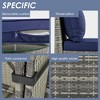 9-Piece Outdoor Patio Wicker Half-Moon Sectional Sofa Set with Nesting Coffee Table and 2 Armchair - 3 of 4