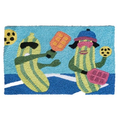 Jellybean Pickleball Couple Doormat – 20"x30" Indoor/Outdoor, Washable Entry Mat for Sports Lovers