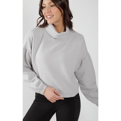 90 Degree By Reflex - Women's Ottoman Cowl Neck Long Sleeve Top