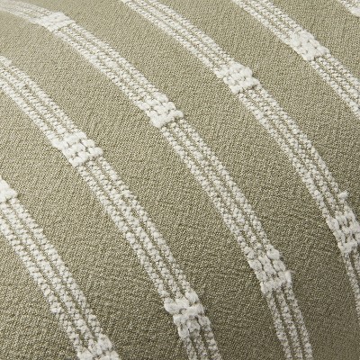 12&#34;x30&#34; Textured Rail Stripe Lumbar Throw Pillow Sage Green/Cream - Hearth &#38; Hand&#8482; with Magnolia_1