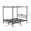 SeaCamel Queen Size Canopy Bed Frame – Black Metal, Headboard & Footboard | Ultimate Comfort & Modern Design - 3 of 4