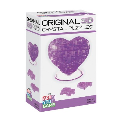 Purple Heart 3D Crystal Puzzle with 46 Pieces