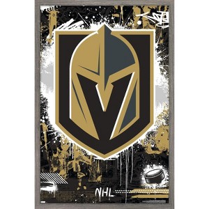 Trends International NHL Vegas Golden Knights - Maximalist Logo 23 Framed Wall Poster Prints - 1 of 4