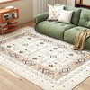 HOMCOM Machine Washable Area Rug 8x10, Non-Slip Boho Flannel Print Floor Cover Foldable Carpet for Living Room, Bedroom, Dining Room, Brown - 2 of 4