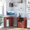 HOMCOM Computer Desk with Printer Cabinet, L-Shaped Corner Desk with Storage, Study PC Workstation for Home Office, Cherry - 2 of 4