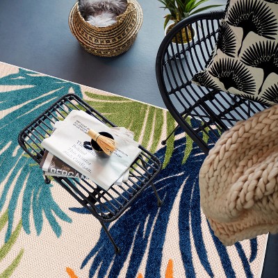 Tropical Floral Multi 2'x7' Indoor/Outdoor Reversible Runner Rug