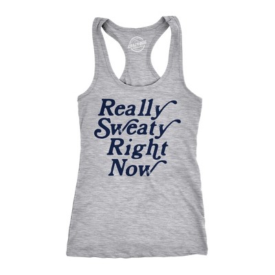 Womens Fitness Tank Really Sweaty Right Now Tanktop Funny Workout Gym Graphic Novelty Shirt - Crazy Dog Women's Tank Top