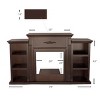 Barton 70" Media Mantel TV Stand for Insert Fireplace Bookcases Shelf (Espresso, Stand only) - 4 of 4
