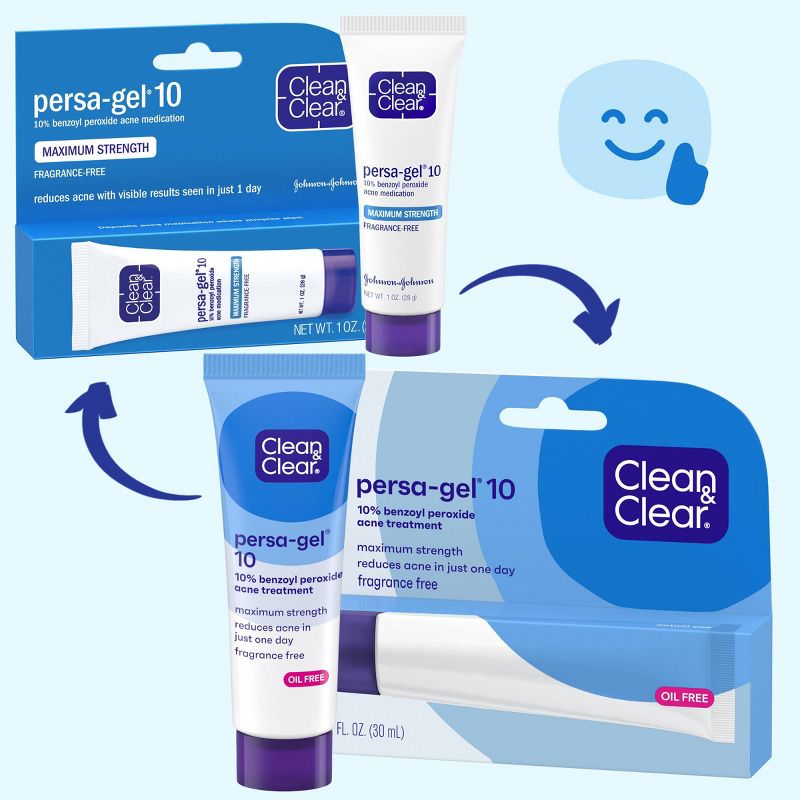 Clean &#38; Clear Persa-Gel 10 Oil-Free Acne Spot Treatment - Fragrance Free - 1 fl oz, 1 of 10