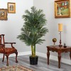 Nearly Natural 6-ft Golden Cane Artificial Palm Tree in Black Tin Planter - 4 of 4