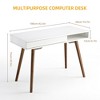 Modern Simple Home Office Desk, Computer Writing Desk with Drawer Solid Wood Legs - 2 of 4