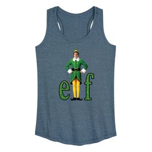 Women's - ELF - Christmas With Buddy Graphic Racerback Tank - 1 of 4