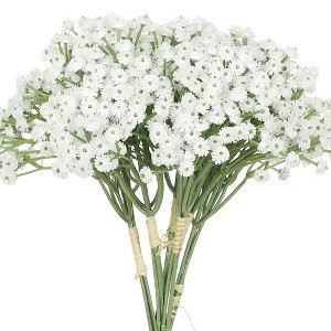 Unique Bargains Wedding Decoration Small Babys Breath Artificial Flowers 8.3" 6 Pcs - 1 of 4