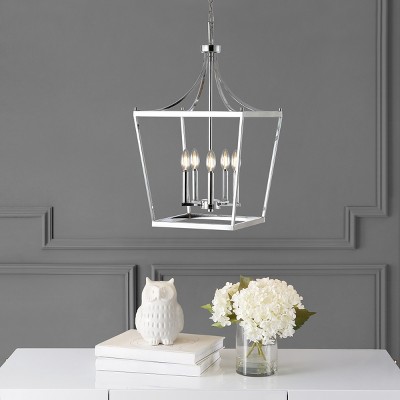 Modern Chrome 5-Light Pendant with Inner Candelabra