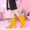 Allegra K Women's Halloween Faux Leather Pointed Toe Chunky High Heels Ankle Booties - 2 of 4