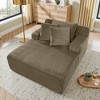 Velvet Single Lazy Sofa Lounge Chair with High-Density Foam and Fluffy Comfort, No Assembly Required Modern Indoor Chair for Living Room and Bedroom - 3 of 4