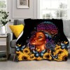 1pc Beautiful African Girls Thin Blanket, Digital Printing Flannel Blanket With Soft And Warm Flannel Fabric, Christmas Gift. - 2 of 4