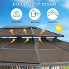 13' x 10' Hardtop Gazebo with Double Roof, Gazebo Heavy Duty Aluminum Frame Patio Gazebo with Netting, All-Weather Protection Metal Canopy for Patio - 2 of 4