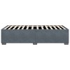 vidaXL Twin Bed Frame - Dark Gray Velvet upholstered Modern Design with Slat Support - Compact and Sturdy for Dorm/Guest Room - 4 of 4