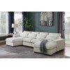 TiramisuBest Dark Gray Linen Blend Sectional Sofa with 2 Ottomans, Modular 3-Piece Sofa Set for Living Room, Lounge, or Family Room - 3 of 4