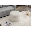 CAVINAS Storage Bench for Bedroom,Round Storage Ottoman Bench with Wooden Shelving for Living Room,Bedroom,Ivory/Black/White/Orange - 4 of 4
