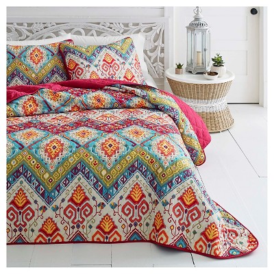 3pc Full/Queen Moroccan Nights Quilt Set Red - Azalea Skye