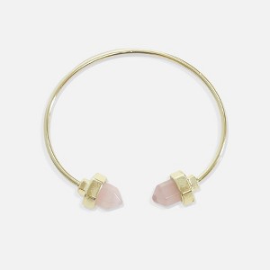 sanctuaire Rose Quartz Pillar Cuff Bracelet Gold - 1 of 3