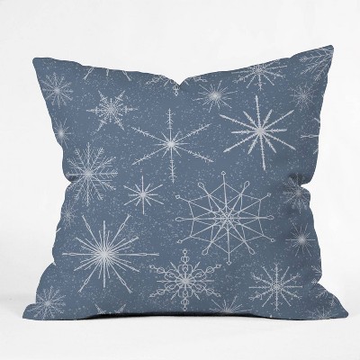 16"x16" Jacqueline Maldonado Snowflakes Twilight Square Throw Pillow Blue - Deny Designs