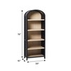 Modern 5 Shelf Open Arched Bookshelf - Black - 4 of 4