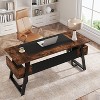 Tribesigns 63 Inches Executive Desk with Bottom Shelves - 4 of 4