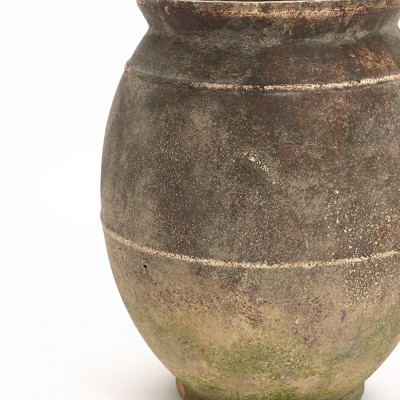 Rustic Ginger Root Brown Ceramic Decorative Table Vase
