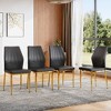 Lyngins Ergonomic Dining Chairs Set of 4, Tech Fabric Kitchen Chair with Black Metal Legs, Armless Chair with Shell-pattern for Living Room - 2 of 4