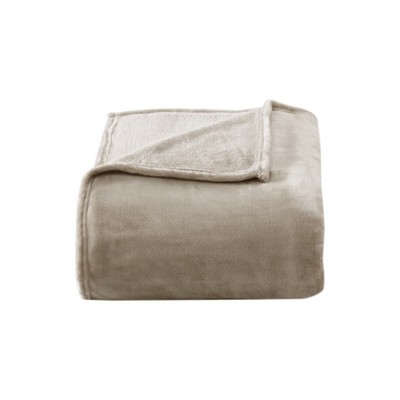 Poppy & Fritz Solid Ultra Soft Plush Beige Twin Blanket : Target