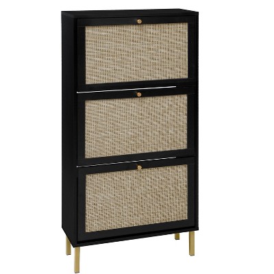 Halitaa 3 Door Shoe Rack, Freestanding Modern Shoe Storage Cabinet, For ...