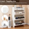 QingMoon Shoe Cabinet, Narrow Shoe Rack with 3 Flip Drawers, 2 Storage Drawers and Extra Top Shelf, Shoe Organizer for Hallway, Entryway - 3 of 4